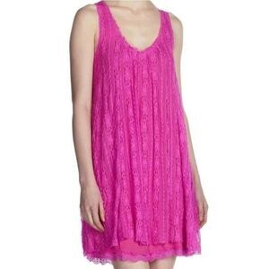 Free People lace summer shift dress pink size xs